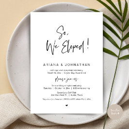 Vi rymde, svart, bröllopsflykt inbjudningar