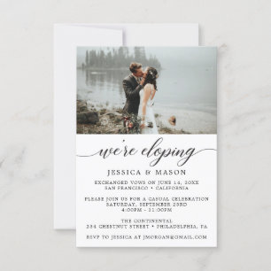Vi rymmer Elopement Inbjudan Eloped Annonsering