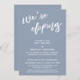 Vi rymmer Enkel Dammig Blå Handskrift Script Inbjudningar