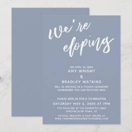 Vi Rymmer Enkelt Dammtigt Blått Handskriftskrift Inbjudningar