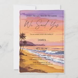Vi sa ja - Boho Beach California & Bröllop Inbjudningar