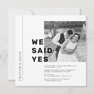 Vi sa Ja Elopement-meddelande Inbjudningar
