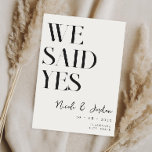 Vi sa ja Modern Simple Chic Bröllop Spara Datumet<br><div class="desc">Vi sade ja till det moderna bröllop spara datum med elegantens chic och ett minimalistiskt stil.</div>