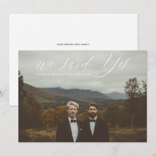Vi sa ja Photo Bröllop Elopement Meddelande