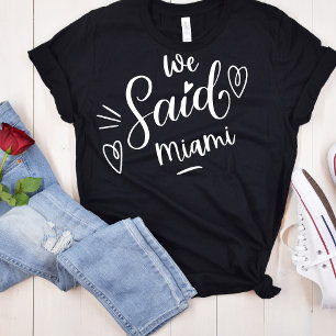 Vi sa Miami Black Tropical Funny Bachelorette T Shirt