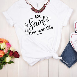 Vi sa New York City Vit  Rolig Senterparty   T Shirt