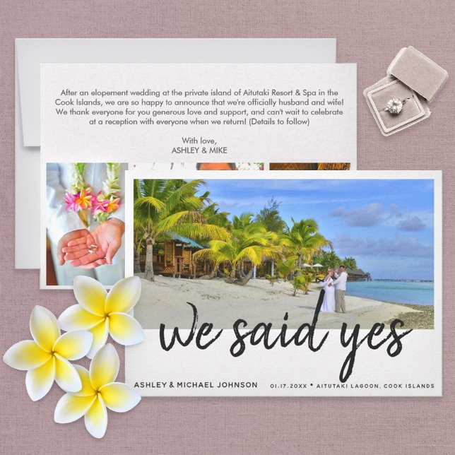 Vi Sade Ja | 4 Foto Bröllopsannons Meddelande (Skapare uppladdad)