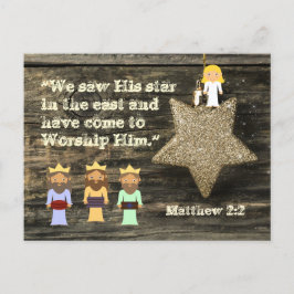 Vi såg hans stjärna, Bible Verse julkort Helg Vykort