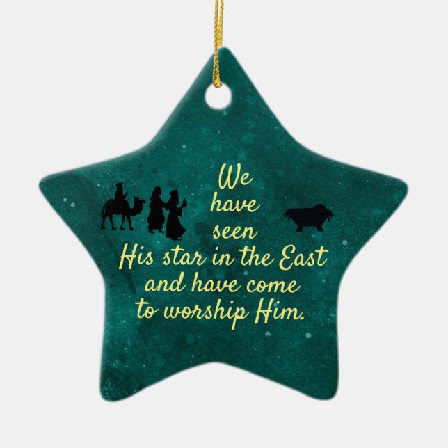 Vi såg stjärnan julgransprydnad keramik (Framsidan)