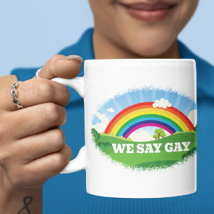 Vi säger Gay Rainbow Pride Kaffemugg
