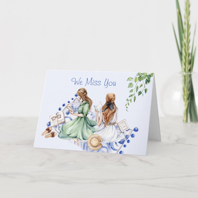 Vi saknar dig snart från en grupp vänner kort (Framsida)