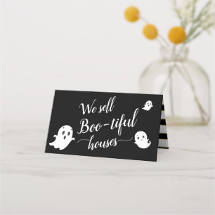 Vi säljer Boo-tiful-hus Halloween Realtor Marke Placeringskort