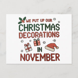 Vi Sätter Upp Juldekorationer I November Xmas Helg Vykort