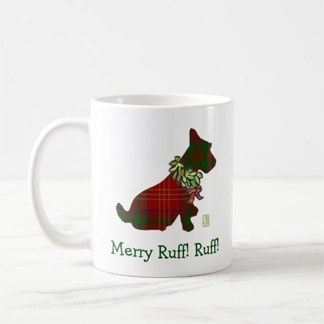 Vi Scottie Hund Merry Ruff! Ruff! 11 oz Mugg (Vänster)