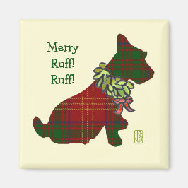 Vi Scottie Hund Merry Ruff! Ruff! Högtider Magnet