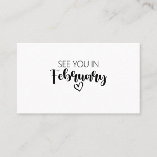 Vi ses i februari Gravid-meddelande Visitkort
