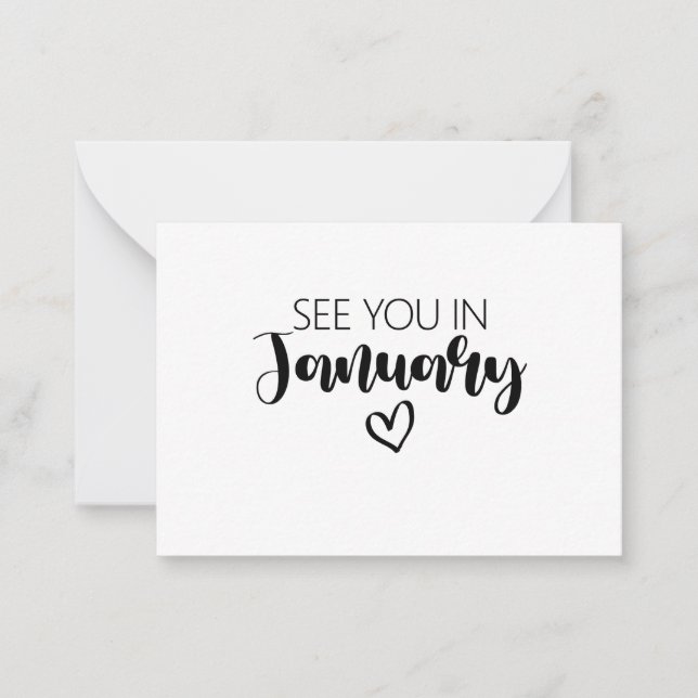 Vi ses i januari Gravid annons Anteckningskort (Framsida)