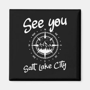 Vi ses i Salt Sjö City Usa Vacation Ski Hiking Magnet