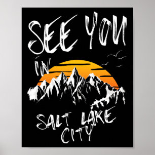 Vi ses i Salt Sjö City Usa Vacation Ski Hiking Poster