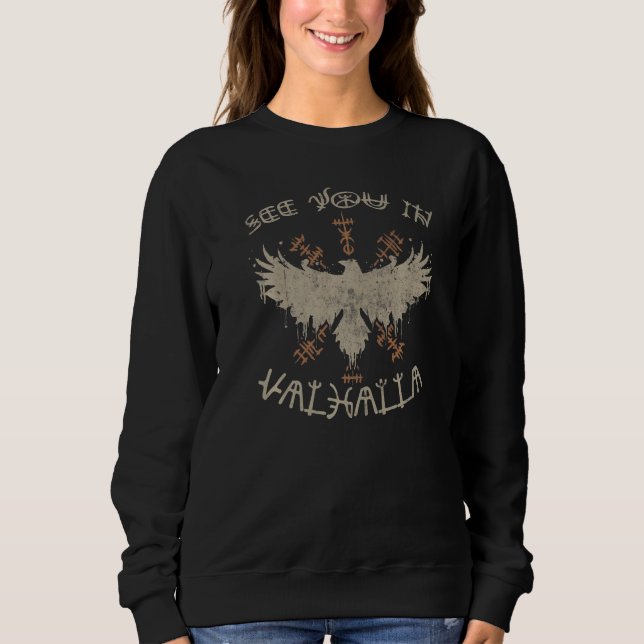 Vi ses i Valhalla Vegvisir Viking Vikings T Shirt (Framsida)