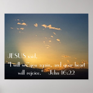 Vi ses igen solnedgång bibeln mot John 16:22 Poster