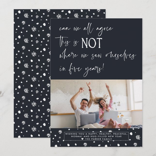 Vi ses om fem år | God jul Inbjudningar (Fram/baksida)