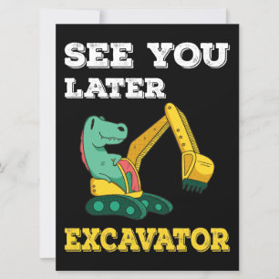 Vi ses senare i Excavator I - Småbarn Boys Kids Inbjudningar