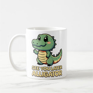 Vi ses senare. Reptil Pun för cute-vågning Kaffemugg