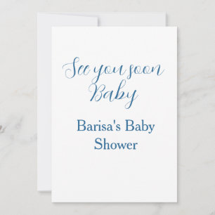 vi ses snart baby baby shower blå namn datum enkel inbjudningar