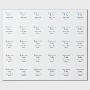 vi ses snart baby baby shower blå namn datum enkel presentpapper