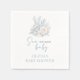 Vi ses snart baby Kustnära strand Baby Shower Pappersservett