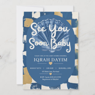 Vi ses snart baby kustsnäckor baby shower inbjudningar