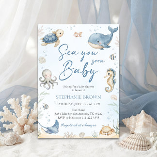 Vi ses snart Baby Shower-inbjudan Inbjudningar