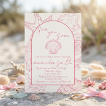 Vi Ses Snart Baby Shower Inbjudan Strandtema