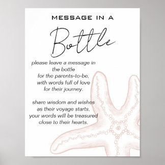 Vi ses snart Baby Shower Meddelande i en flaska Poster