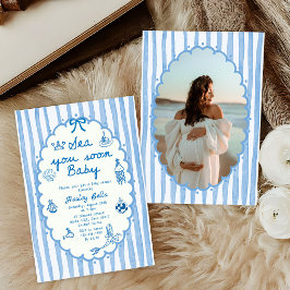 Vi Ses Snart Bebis Sommar Babyshower Inbjudan