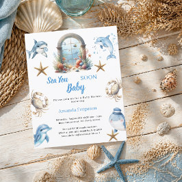 Vi ses snart havsdjur Baby Shower-inbjudan