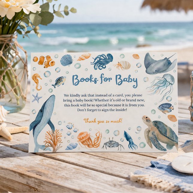 Vi ses snart Kust Baby Shower Bok Begäran Tilläggskort (Skapare uppladdad)