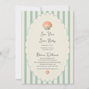 Vi Ses Snart Kust Baby Shower Inbjudningar