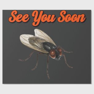 Vi ses snart, lilla fluga – Roligt insektsdekal –  Presentpapper