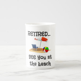 Vi ses vid stranden. benporslin mugg