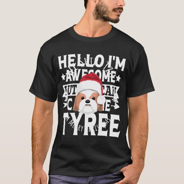 Vi Shih-Tzu A God jul T Shirt (Framsida)