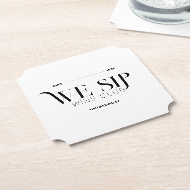 Vi Sip Vin Klubb Anpassningsbar Vapensköld Sofisti Underlägg Papper (Vinklad)