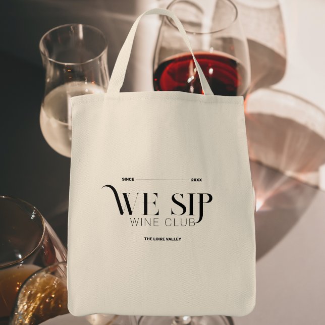 Vi Sip Vin Klubb Anpassningsbar Vapensköld Vin Tot Tygkasse (Skapare uppladdad)