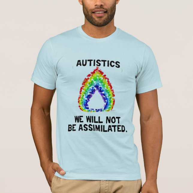 Vi ska för att inte assimileras tee shirt (Framsida)