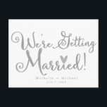 VI SKA GIFT OSS Vit & Grå Save the Date Meddelande Vykort<br><div class="desc">VI SKA GIFT OSS Vit & Grå Save the Date Brevkort.</div>