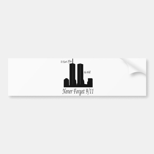 Vi ska glömmer aldrig 9/11 bildekal (Framsidan)
