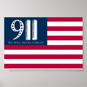 Vi ska glömmer aldrig 9/11 poster