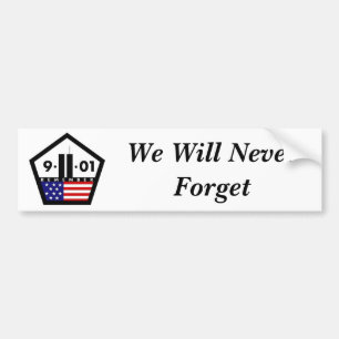 Vi ska glömmer aldrig symbol 9-11 bildekal