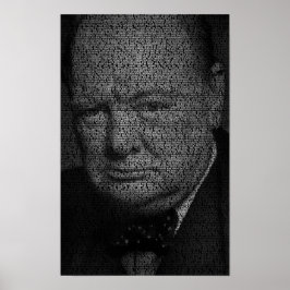 Vi ska kämpa mot stränderna - Churchill-citatet Poster